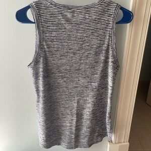Athleta Black and White Striped Tank Top